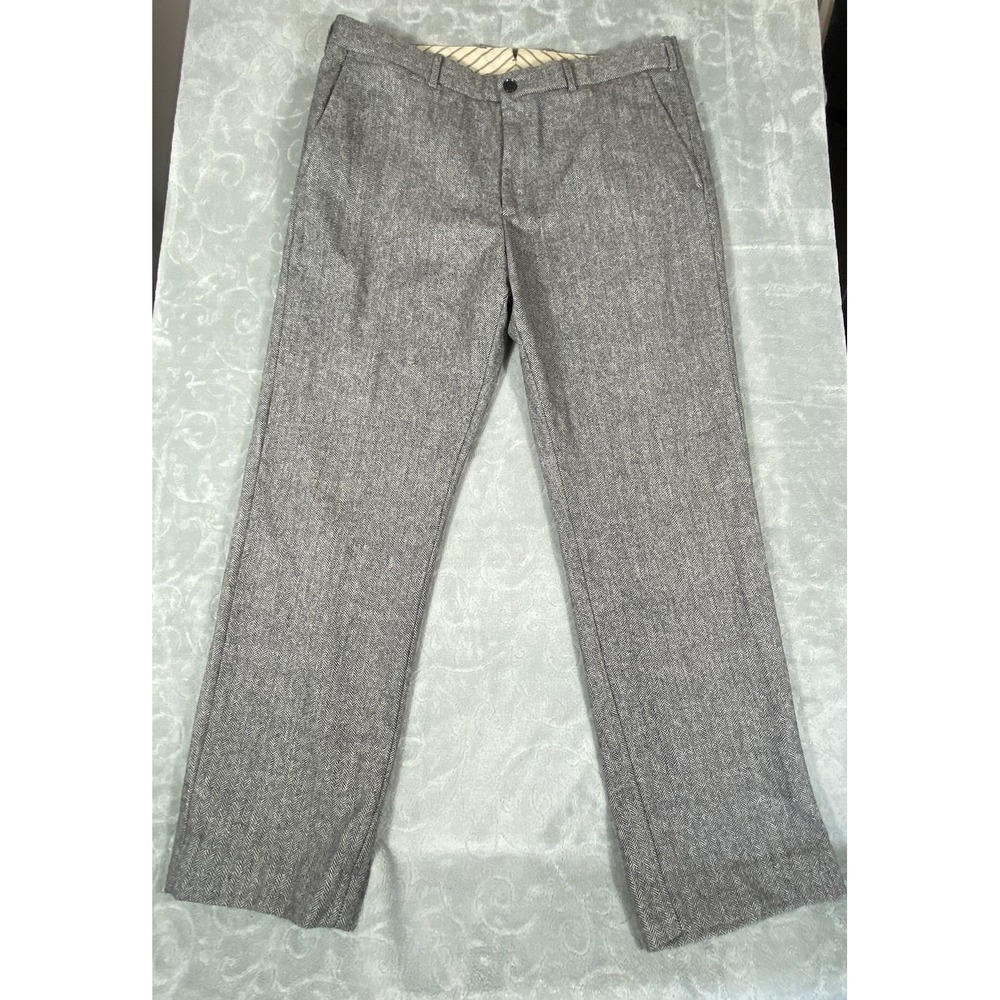 Banana Republic Herringbone Gray Blend straight leg classic 38w 32l